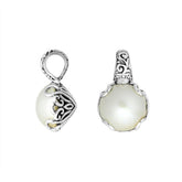 AP-8002-PE Sterling Silver Small Pretty Pendant With Fresh Water Mabe Pearl Jewelry Bali Designs Inc